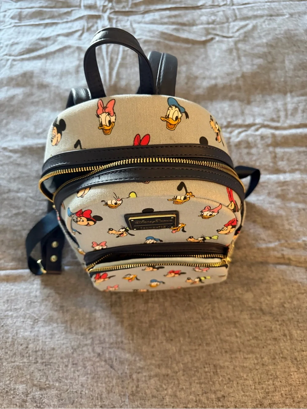 Loungefly Disney Parks Grey Minnie & Friends Mini Backpack